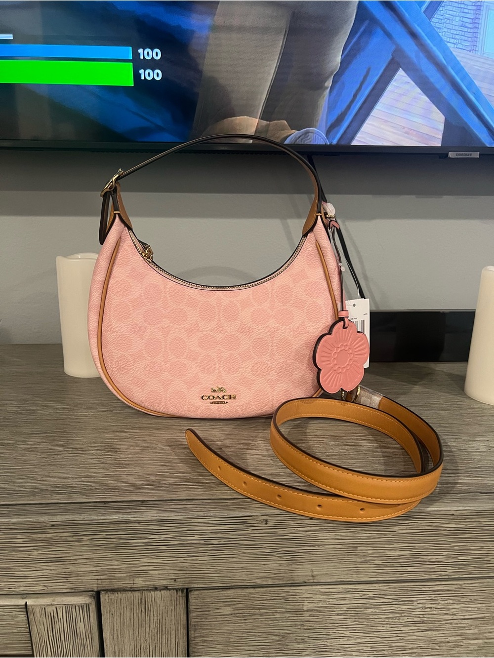 Coach Outlet Emily Shoulder Bag In Signature Canvas With Charms